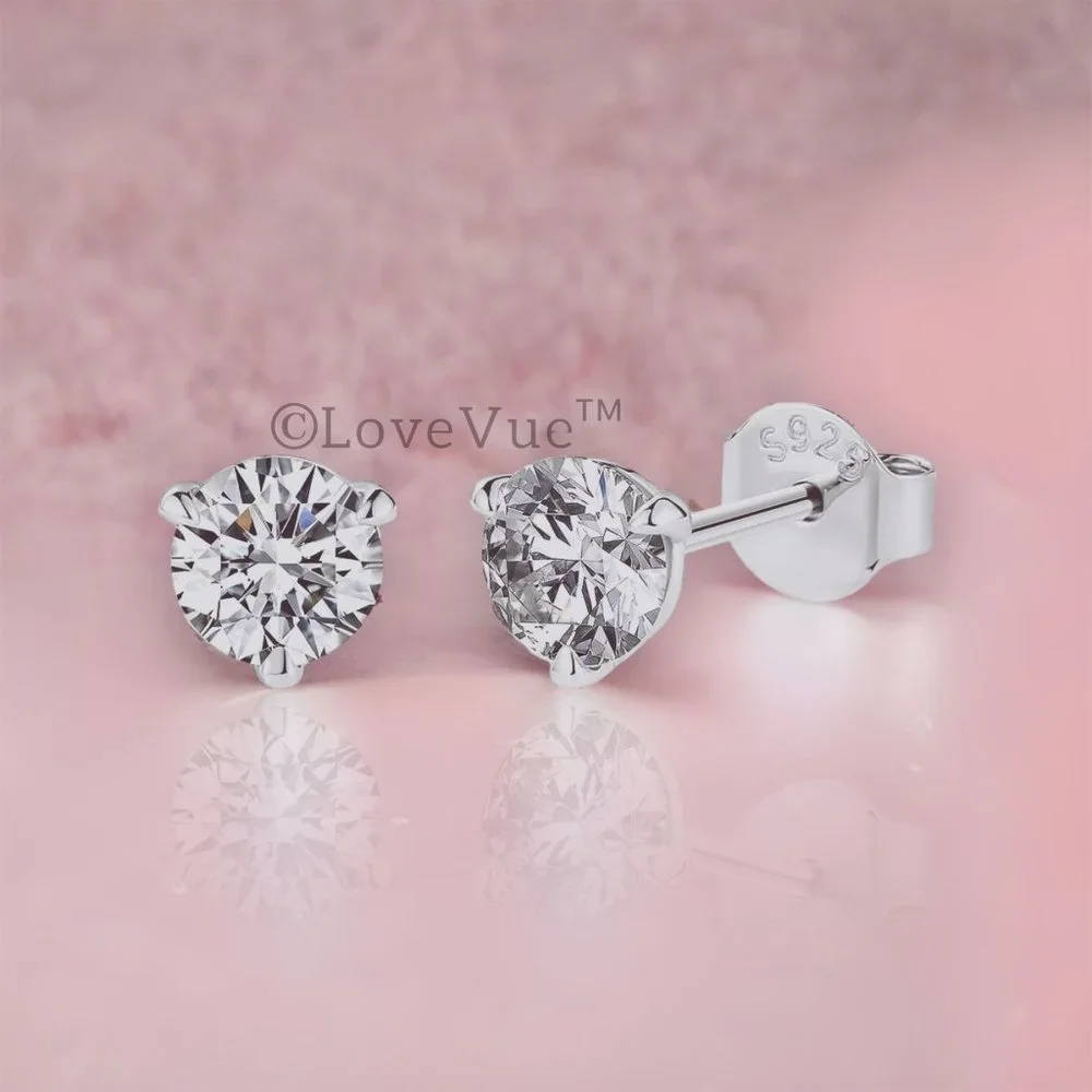 Certified 1ct. t.w. Diamond Three-prong Brilliant Cut Stud Earrings - Picture 3 of 16